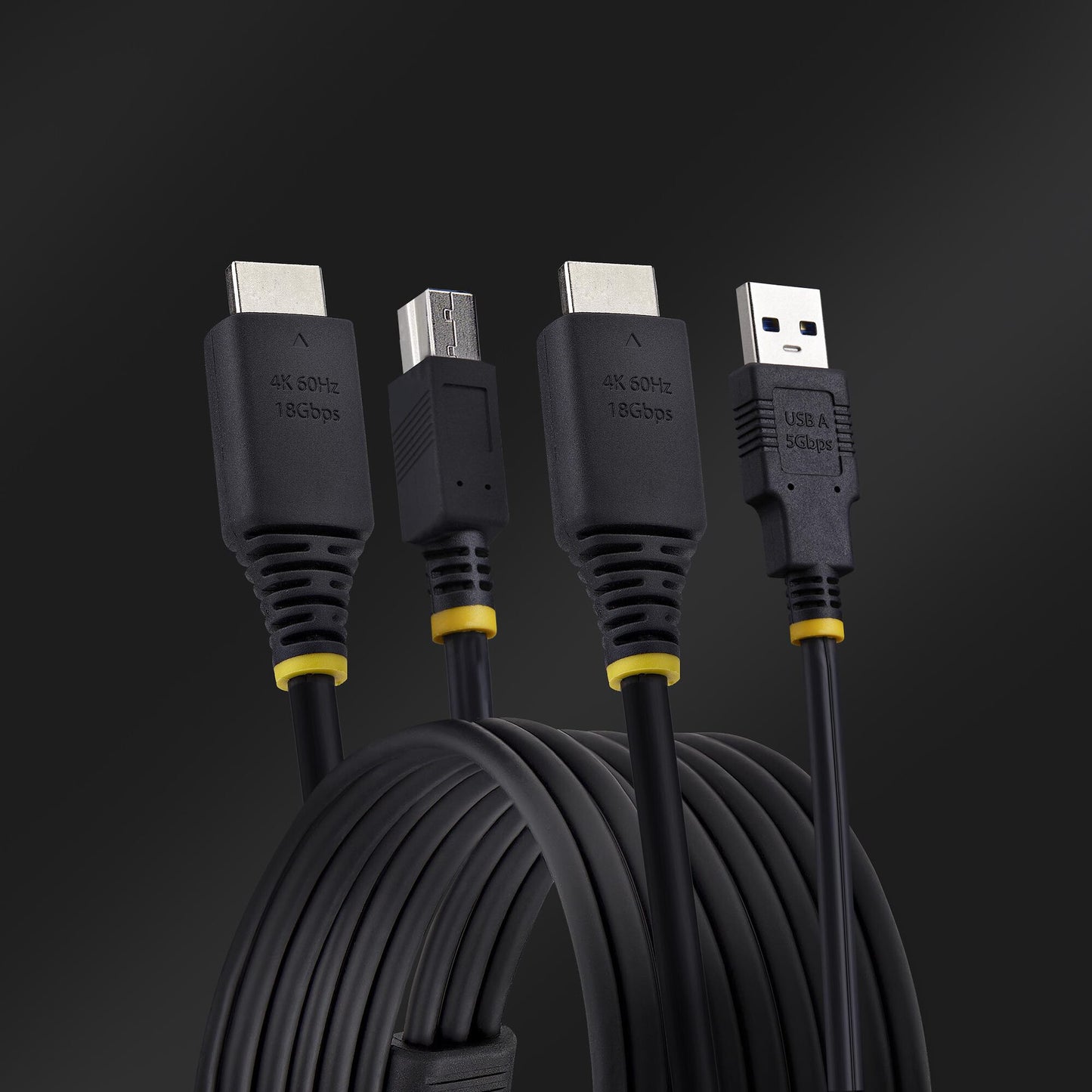 StarTech.com 10ft (3m) HDMI and USB 5Gbps KVM Cable, 4K 60Hz, HDMI 2.0 and USB Combo Cable for KVM Switches