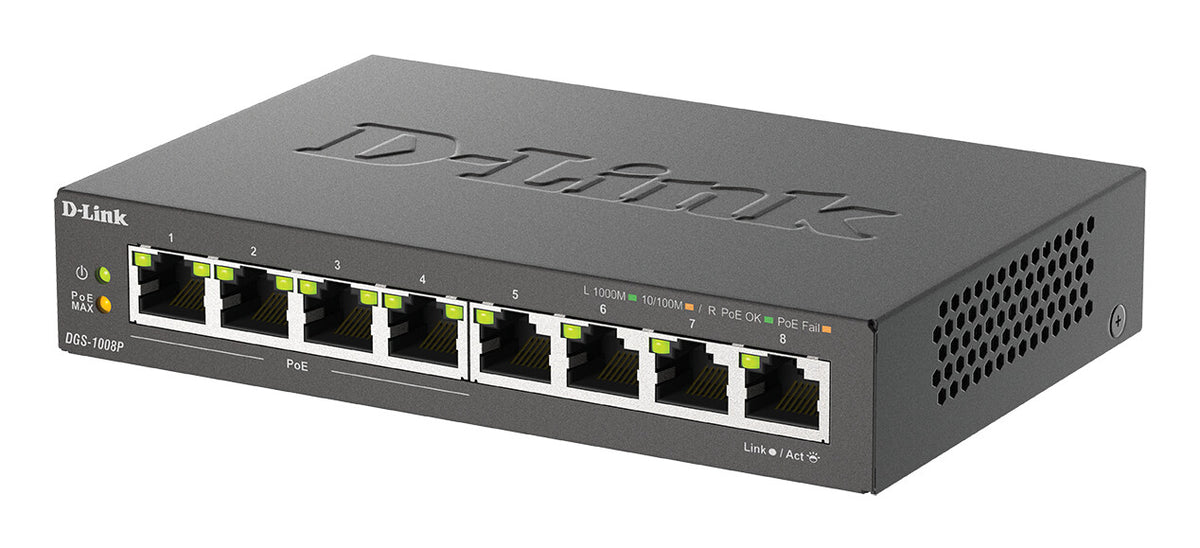 D-Link 8-Port Gigabit PoE Unmanaged Desktop Switch