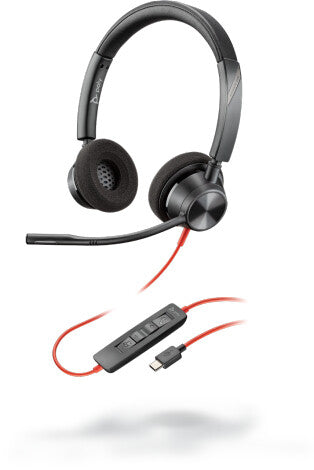 POLY Blackwire 3320 Headset Wired Head-band Office/Call center USB-C, Boom microphone, black