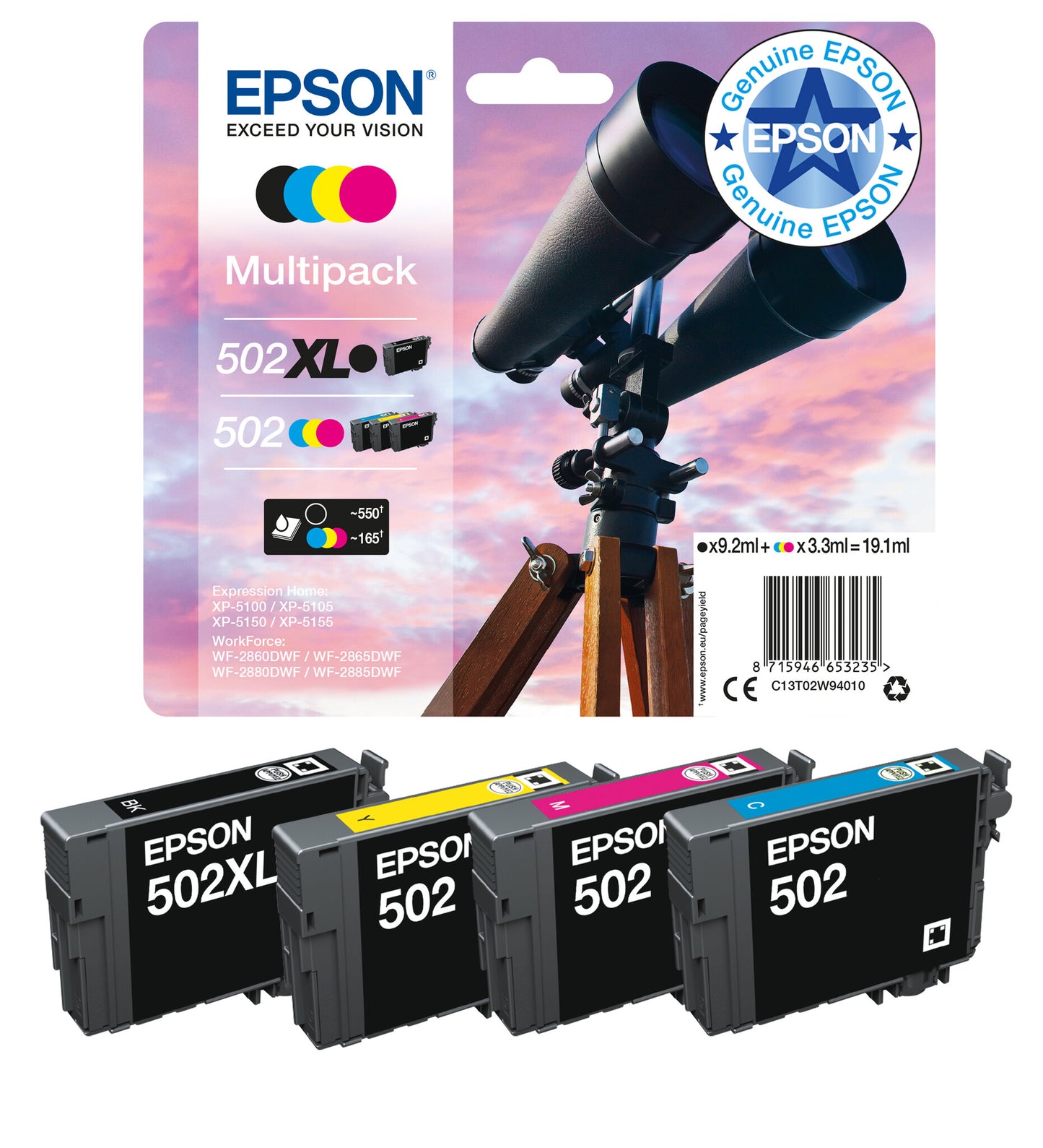 Epson Singlepack Yellow 502XL Ink
