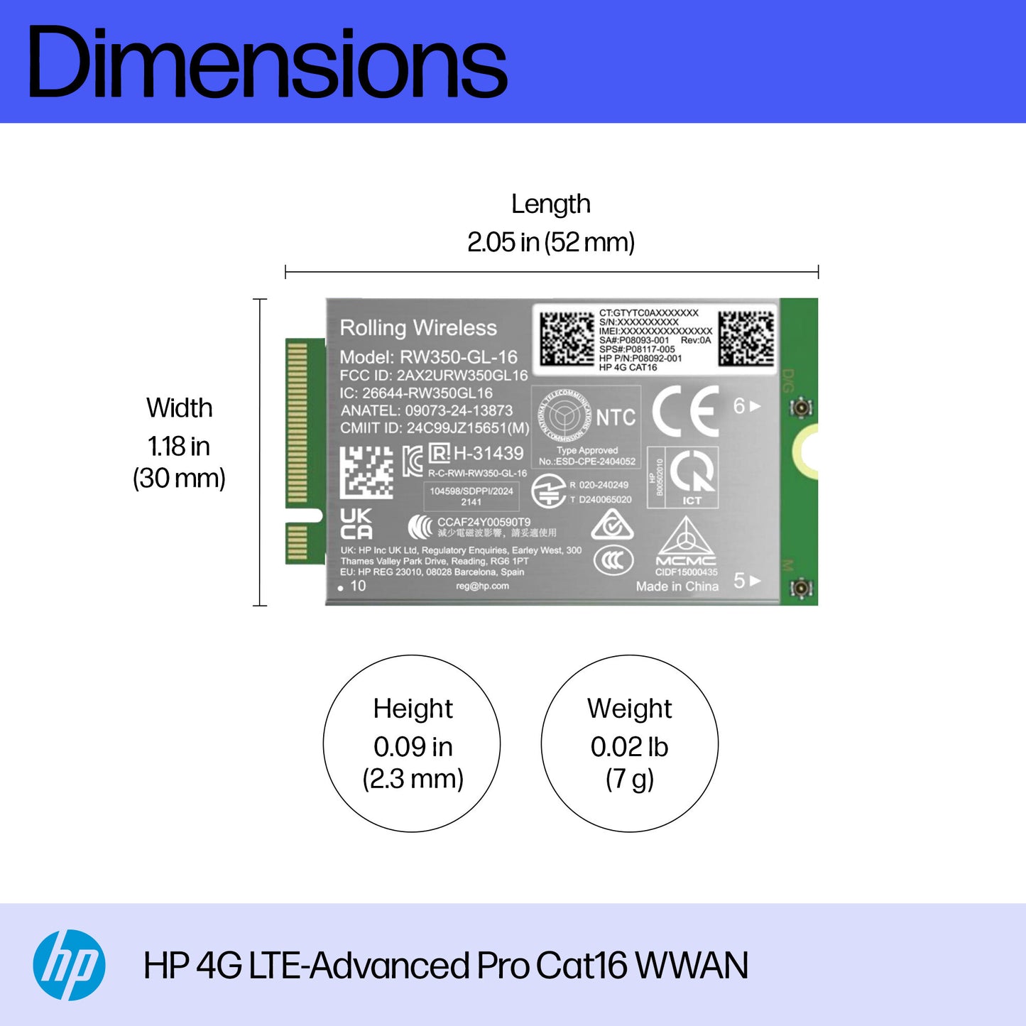 HP 4G LTE-Advanced Pro Cat16 WWAN Internal
