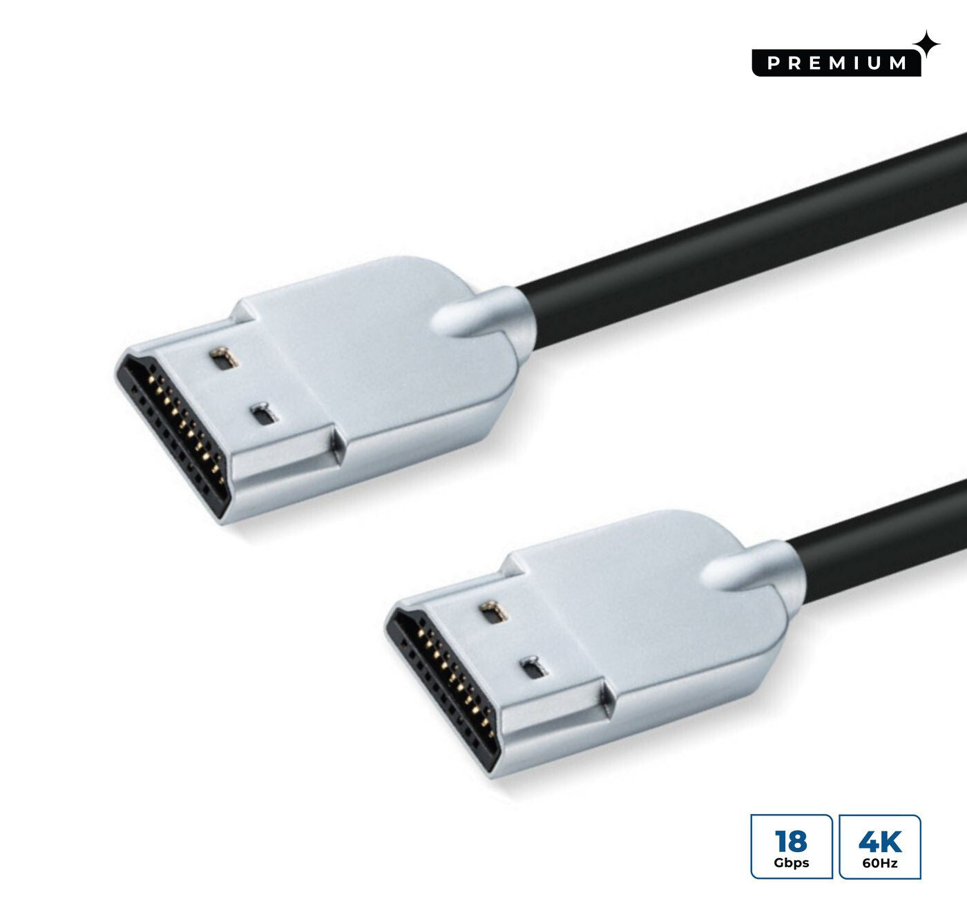 Microconnect HDMISUPERSLIM2M HDMI cable 2 m HDMI Type A (Standard) Black, Metallic