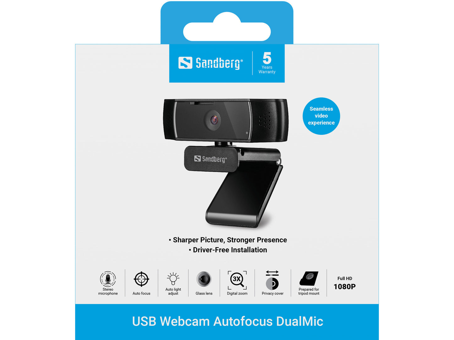 Sandberg USB Webcam Autofocus DualMic