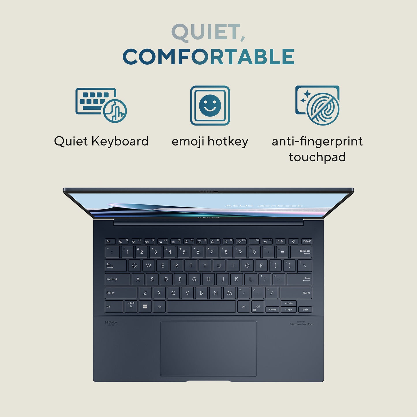 ASUS Zenbook 14 OLED UX3405CA-QL104W Intel Core Ultra 9 285H Laptop 35.6 cm (14") Touchscreen WUXGA 32 GB LPDDR5x-SDRAM 1 TB SSD Wi-Fi 7 (802.11be) Windows 11 Home Blue