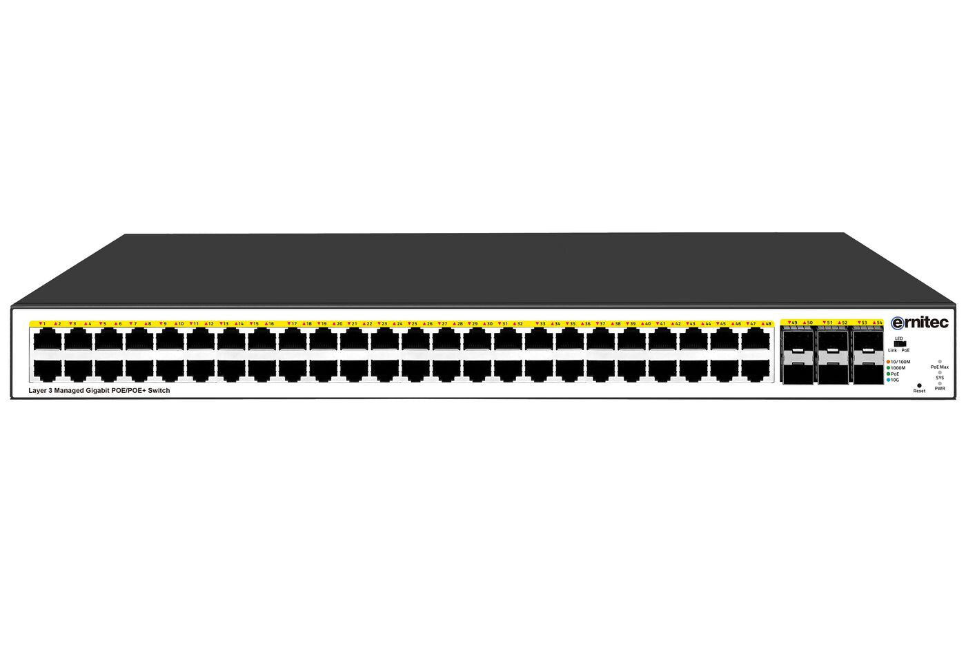 Ernitec ELECTRA-M248-1GB-900W network switch Managed L3 Gigabit Ethernet (10/100/1000) Power over Ethernet (PoE) Black