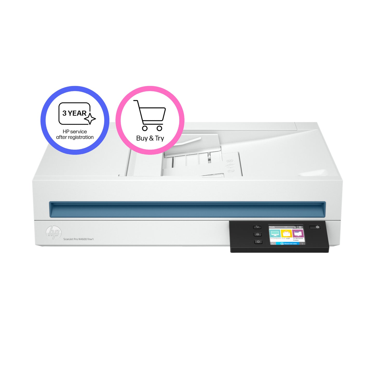 HP ScanJet Pro N4600 fnw1 Flatbed scanner 1200 x 1200 DPI A5 White