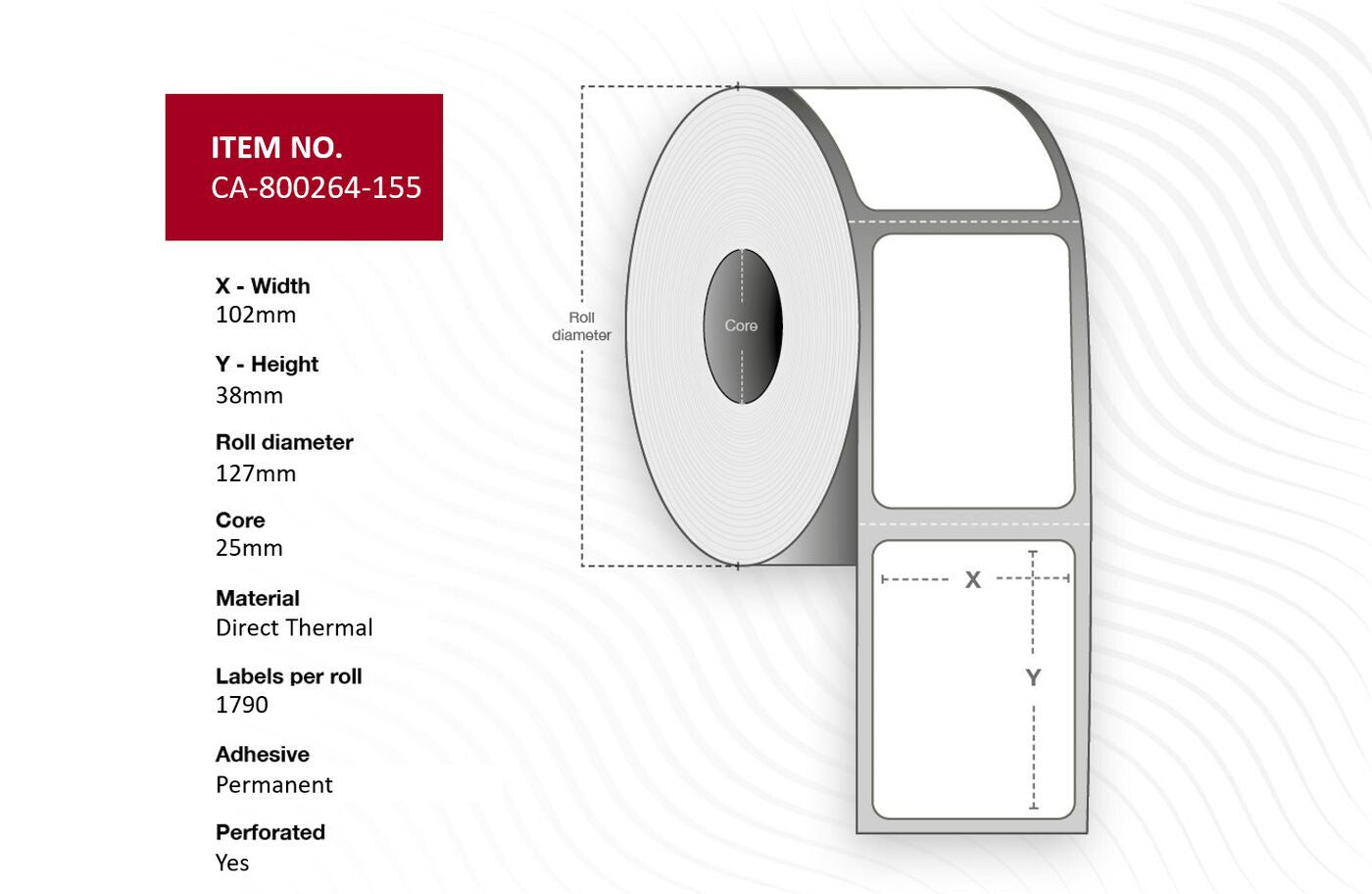 Capture CA-800264-155 printer label White