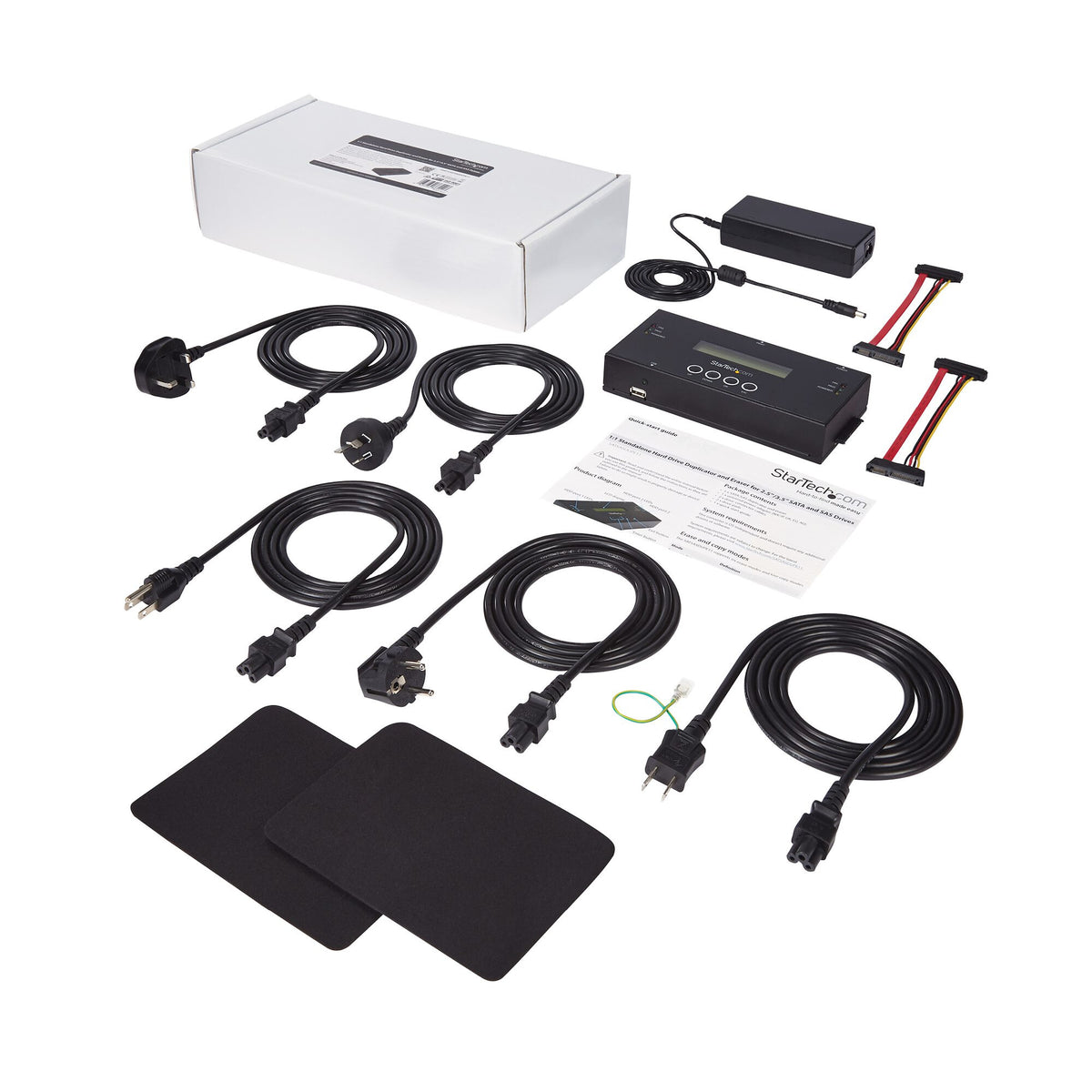 StarTech.com 1:1 Standalone Hard Drive Duplicator and Eraser, SAS and SATA HDD/SSD Cloner/Copier, Hard Disk Duplicator/Sanitizer, Harddrive Wiper, LCD Display, Toolless, No PC Required - TAA Compliant