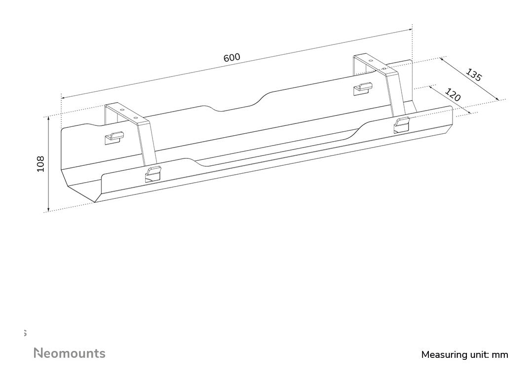 Neomounts ADS07-122WH Cable tray - screw-mounted - universal