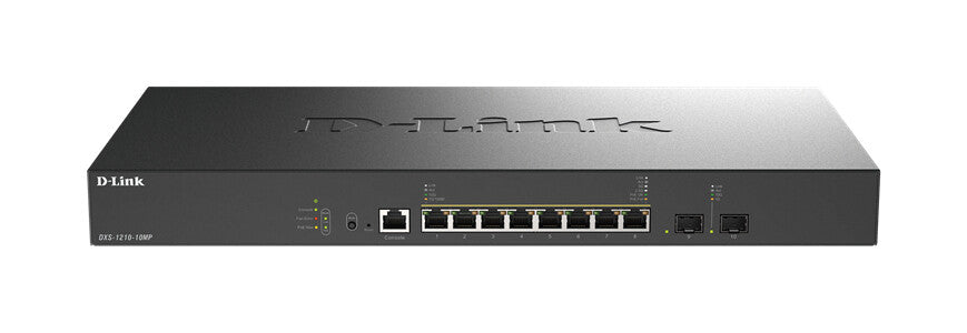 D-Link DXS-1210-10MP 10-Port 10G Multi-Gigabit PoE++ network switch, Managed, 8-port