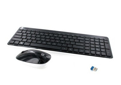 HP 802450-051 keyboard Mouse included Office RF Wireless AZERTY French Black, White