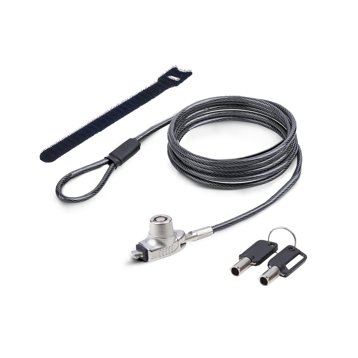 StarTech.com Slim Lock Noble Wedge® Slot Compatible, 5ft (1.5m) Locking Cable, Desk Anti-Theft Security For Laptop/Notebook, Cut-Resistant Steel Cable, Keyed Lock