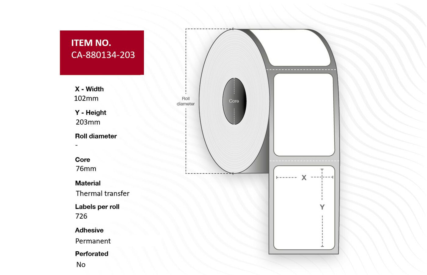 Capture CA-880134-203 printer label White