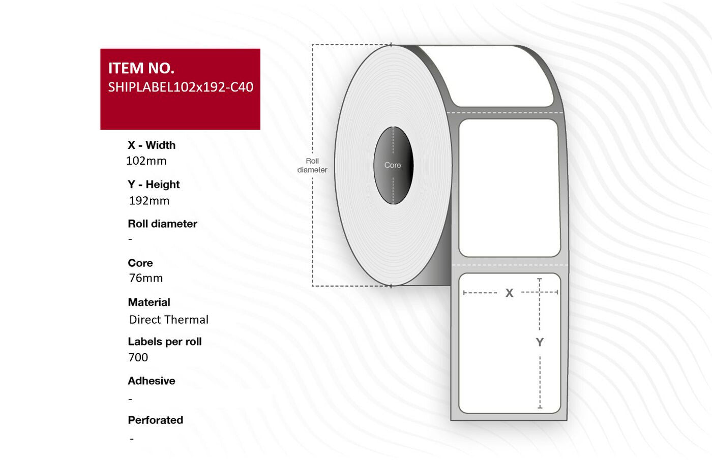 Capture SHIPLABEL102X192-C76 printer label White