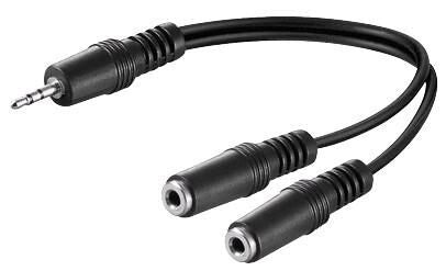 Microconnect AUDLR02 audio cable 0.2 m 3.5mm 2 x 2.5mm Black