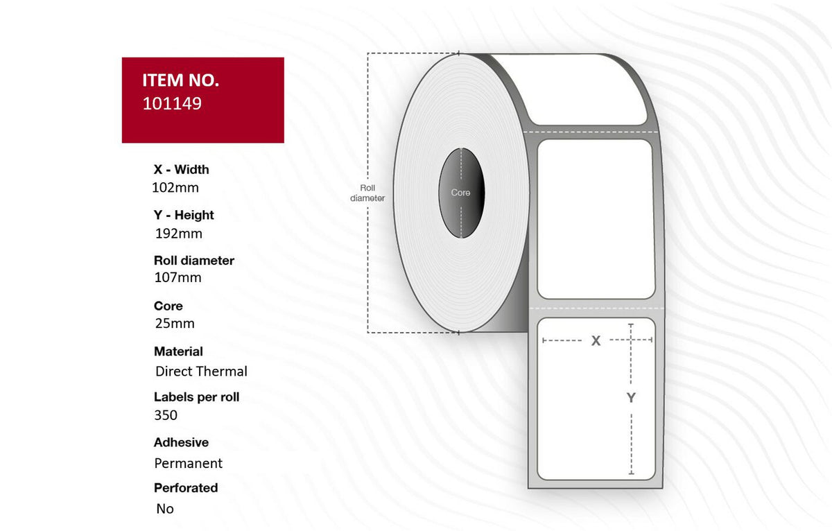 Capture 101149 printer label White