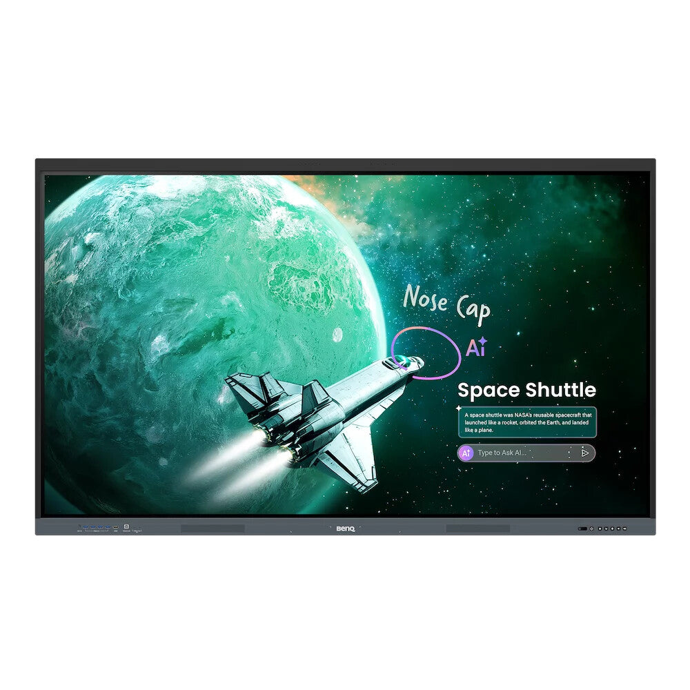 BenQ RE7505E interactive whiteboard 190.5 cm (75") 3840 x 2160 pixels Touchscreen Black USB
