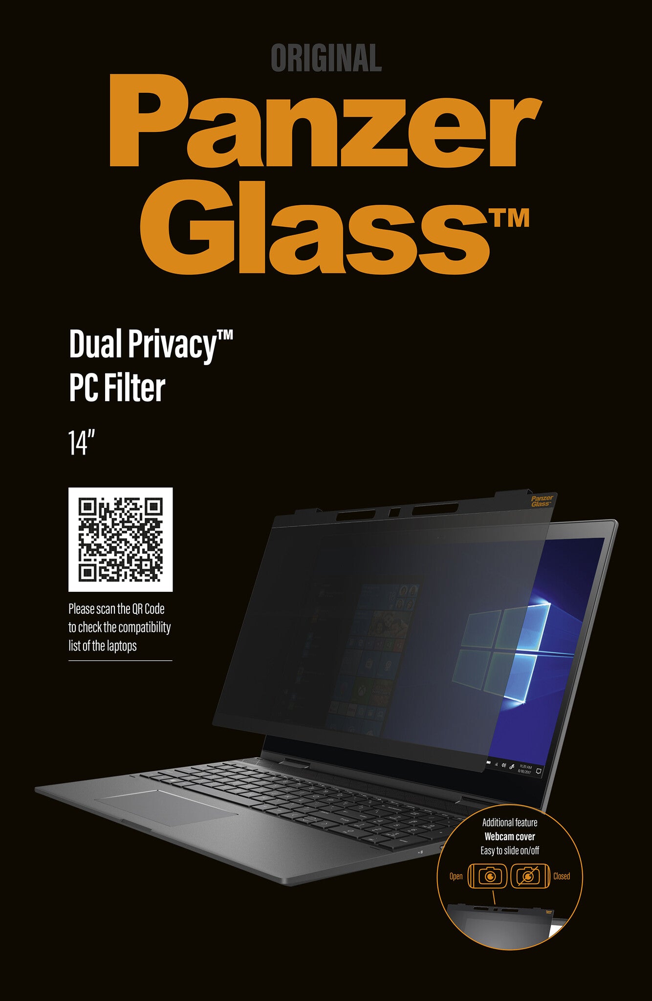 PanzerGlass ® Universal Laptops 13″ - Dual Privacy™| Screen Protector Glass