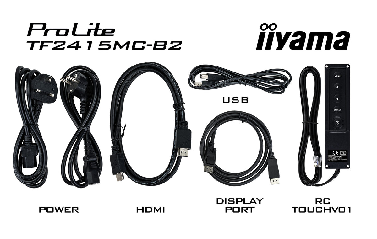 iiyama ProLite TF2415MC-B2 computer monitor 60.5 cm (23.8") 1920 x 1080 pixels Full HD LED Touchscreen Multi-user Black