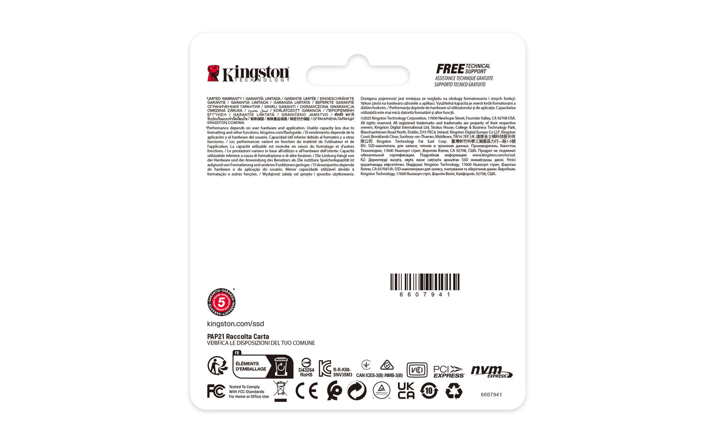 Kingston Technology 1000G NV3 M.2 2230 NVMe SSD