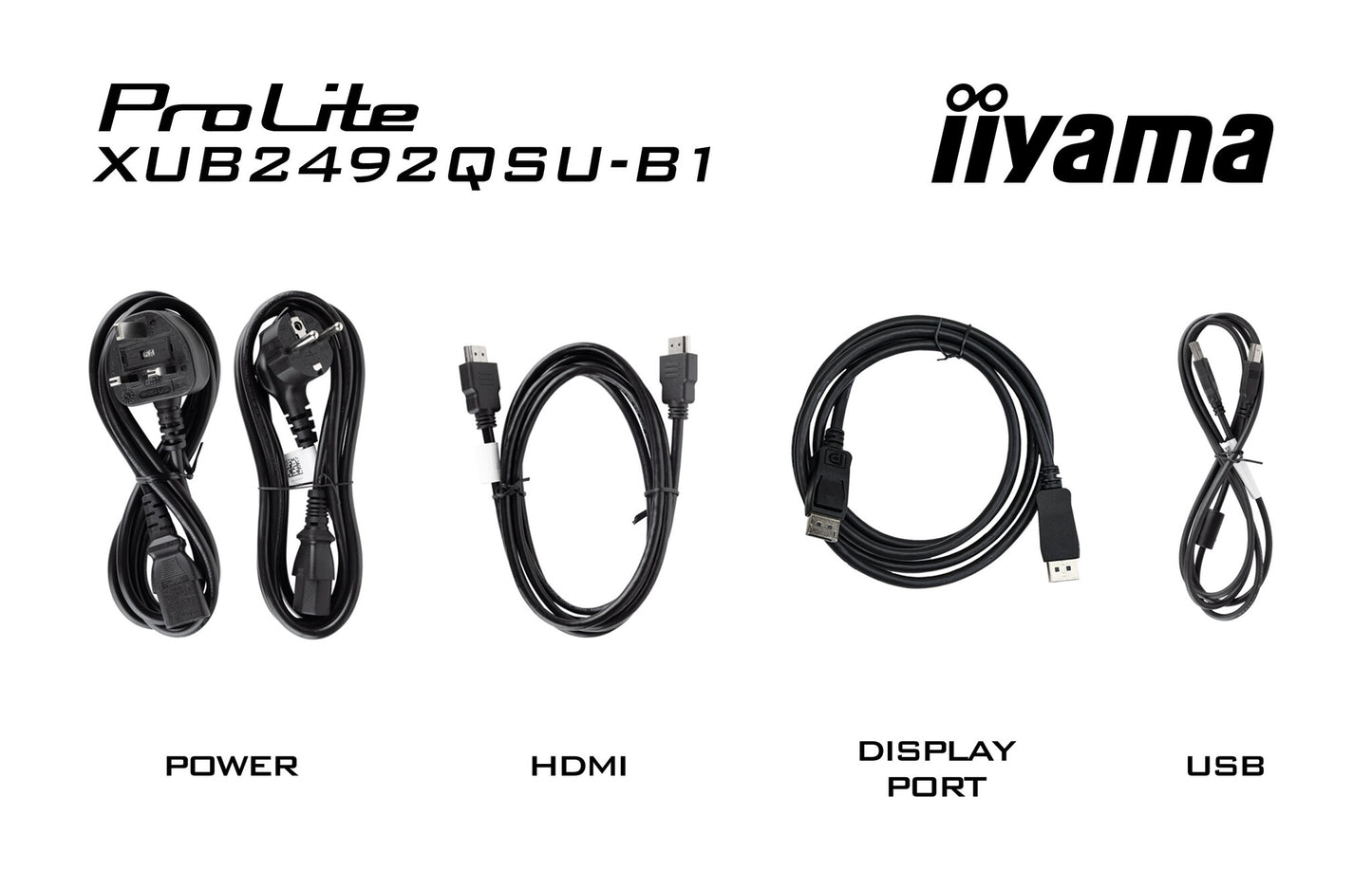 iiyama ProLite XUB2492QSU-B1 computer monitor 60.5 cm (23.8") 2560 x 1440 pixels Quad HD LED Black