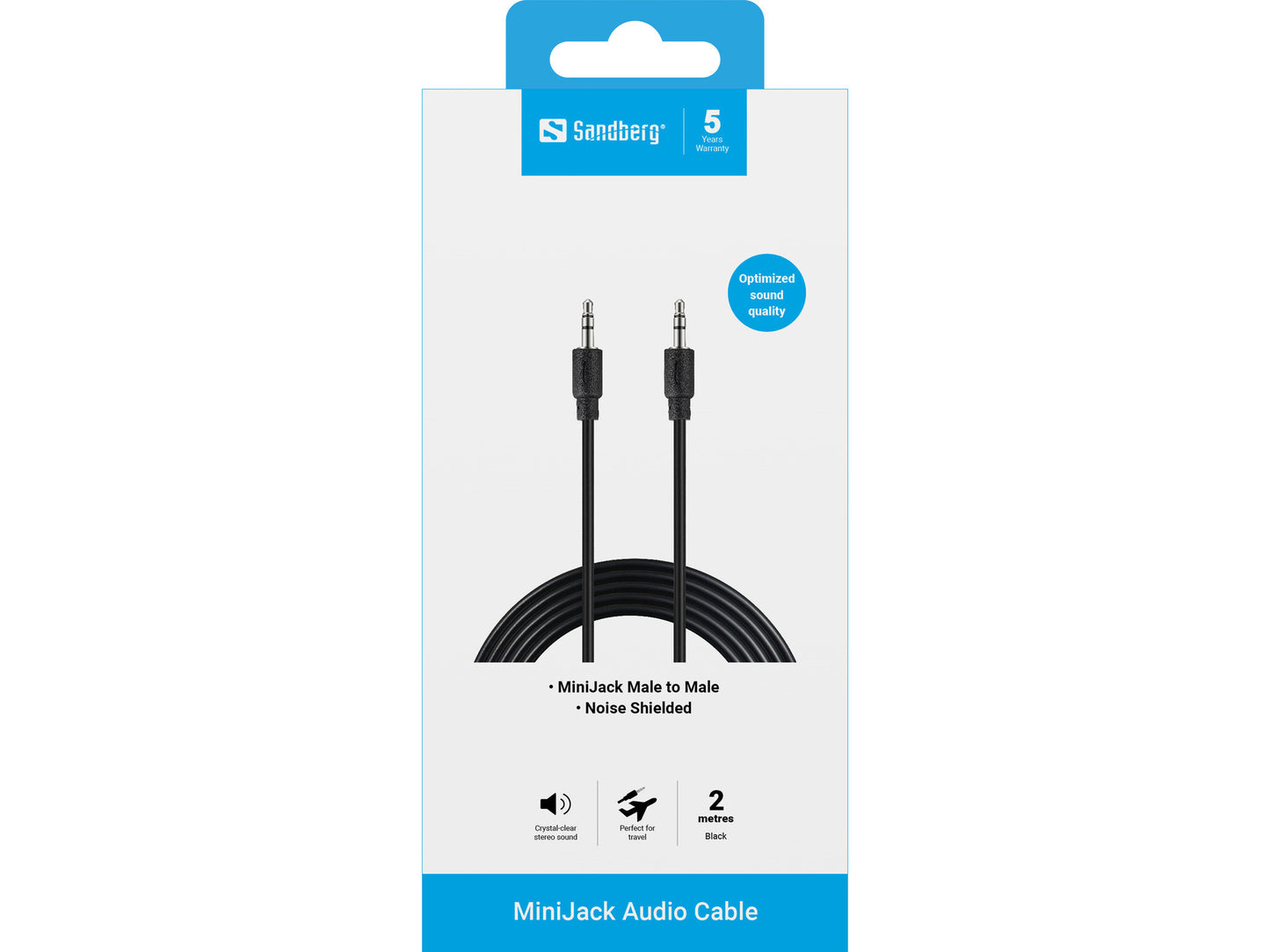 Sandberg MiniJack Cable M-M 2 m