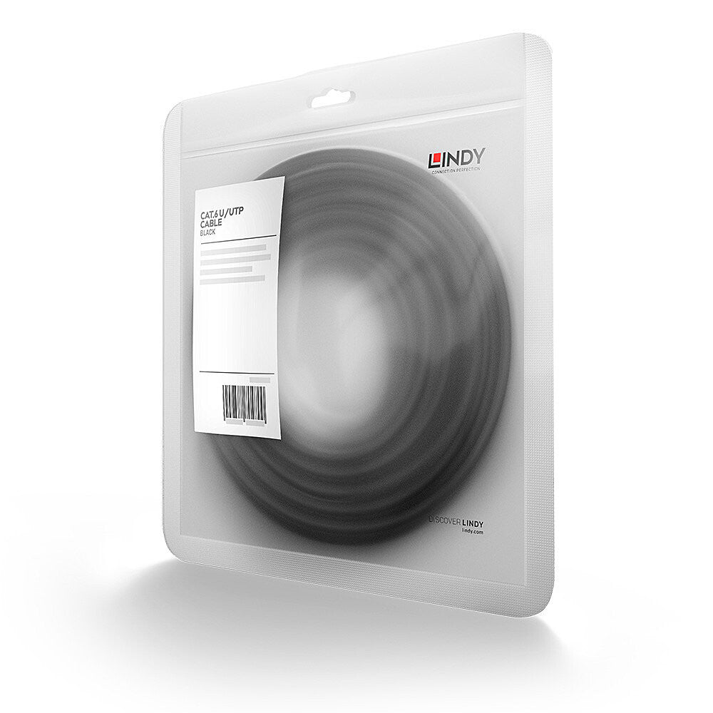 Lindy 3m Cat.6 U/UTP Network Cable, Black