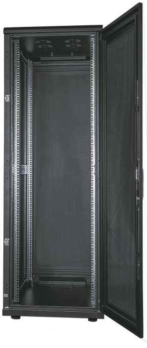 Intellinet 19" Server Cabinet - Free Standing, 42U, 800x1000mm (width x depth), Black, Flatpack, Max 1500kg, Multi-Point Door Lock, One Lock Per Side Panel, Usable Depth 123 to 773mm, IP20 rated, Rack, Steel