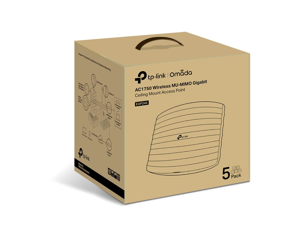 TP-Link Omada EAP245(5-PACK) wireless access point 1750 Mbit/s White Power over Ethernet (PoE)