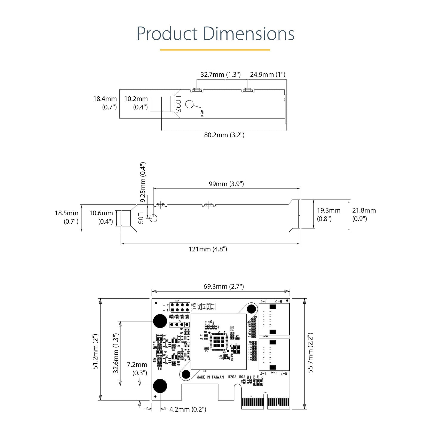 StarTech.com SATA PCIe Card - 4 Port PCIe SATA Expansion Card - 6Gbps - Low/Full Profile - Stacked SATA Connectors - ASM1164 Non-Raid - PCI Express to SATA Converter - TAA