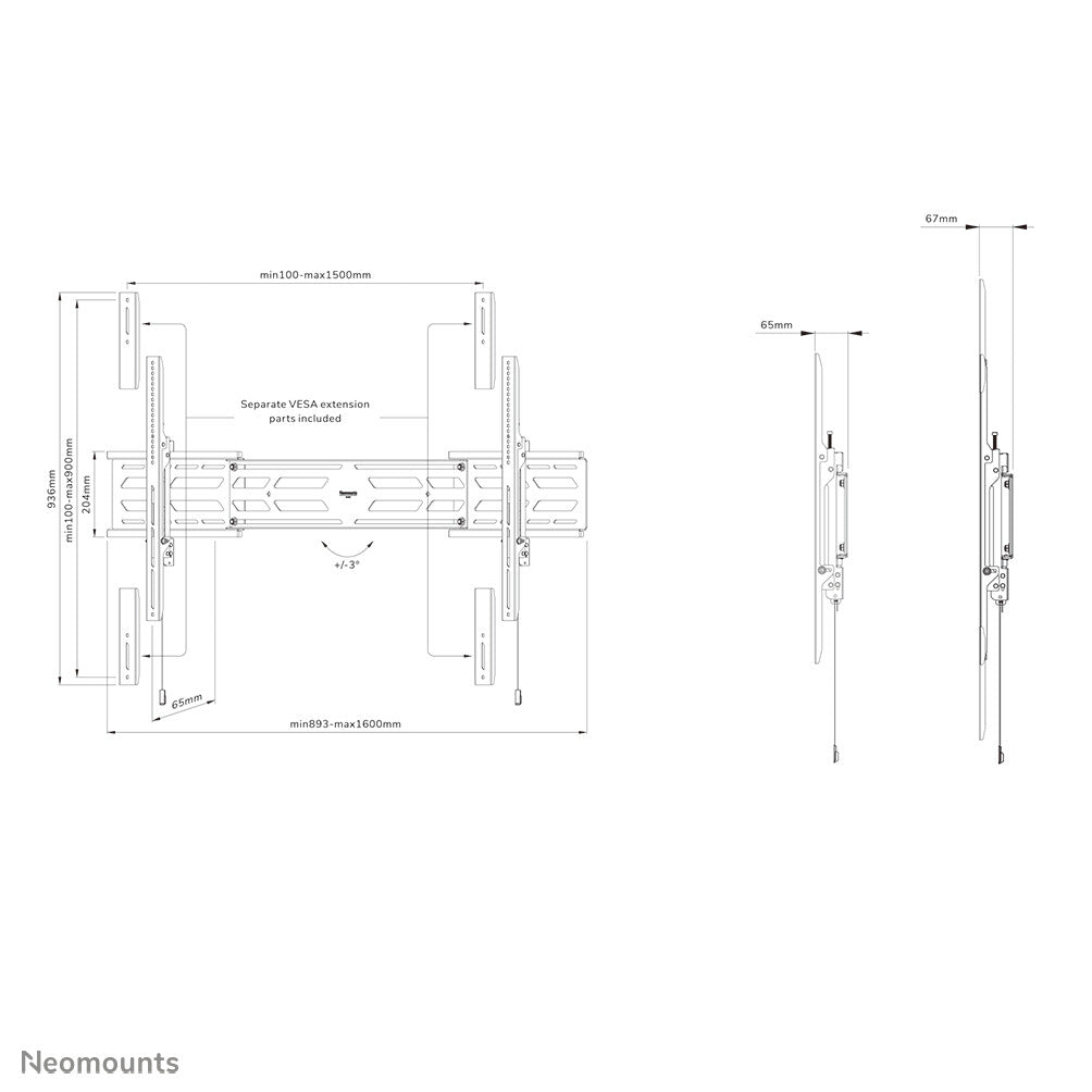 Neomounts heavy duty TV wall mount