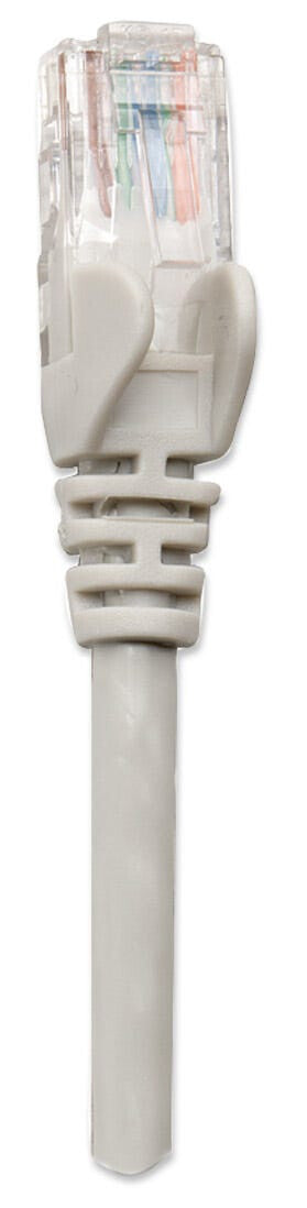 Intellinet Network Patch Cable, Cat5e, 2m, Grey, CCA, U/UTP, PVC, RJ45, Gold Plated Contacts, Snagless, Booted, Lifetime Warranty