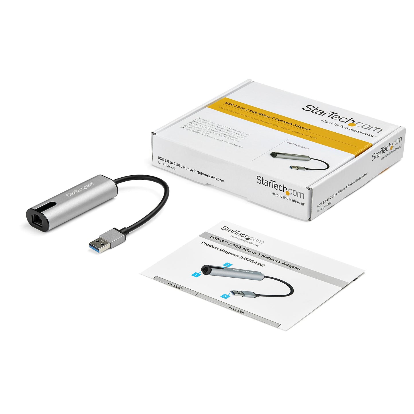 StarTech.com 2.5GbE USB A to Ethernet Adapter - NBASE-T NIC - USB 3.0 Type A 2.5 GbE /1 GbE Multi Speed Gigabit Network - USB 3.1 Laptop to RJ45/LAN - Lenovo X1 Carbon, HP EliteBook/ ZBook