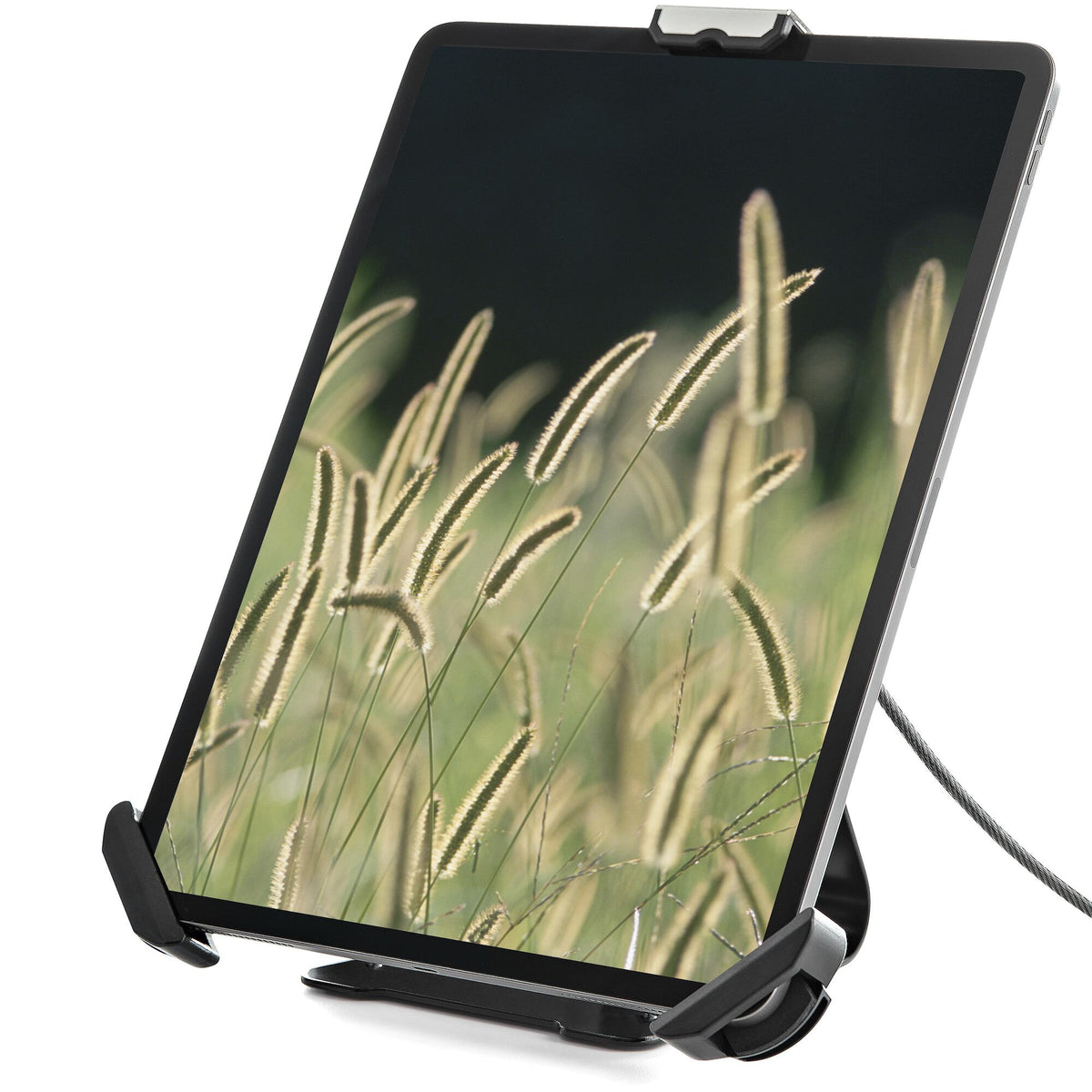 StarTech.com Secure Tablet Stand w/ K-Slot Cable Lock - Locking Tablet Holder for 7.9"-13" Tablets - Universal Adjustable Tablet Mount for Desk/Surface - Lockable Anti-Theft Security Mount - TAA