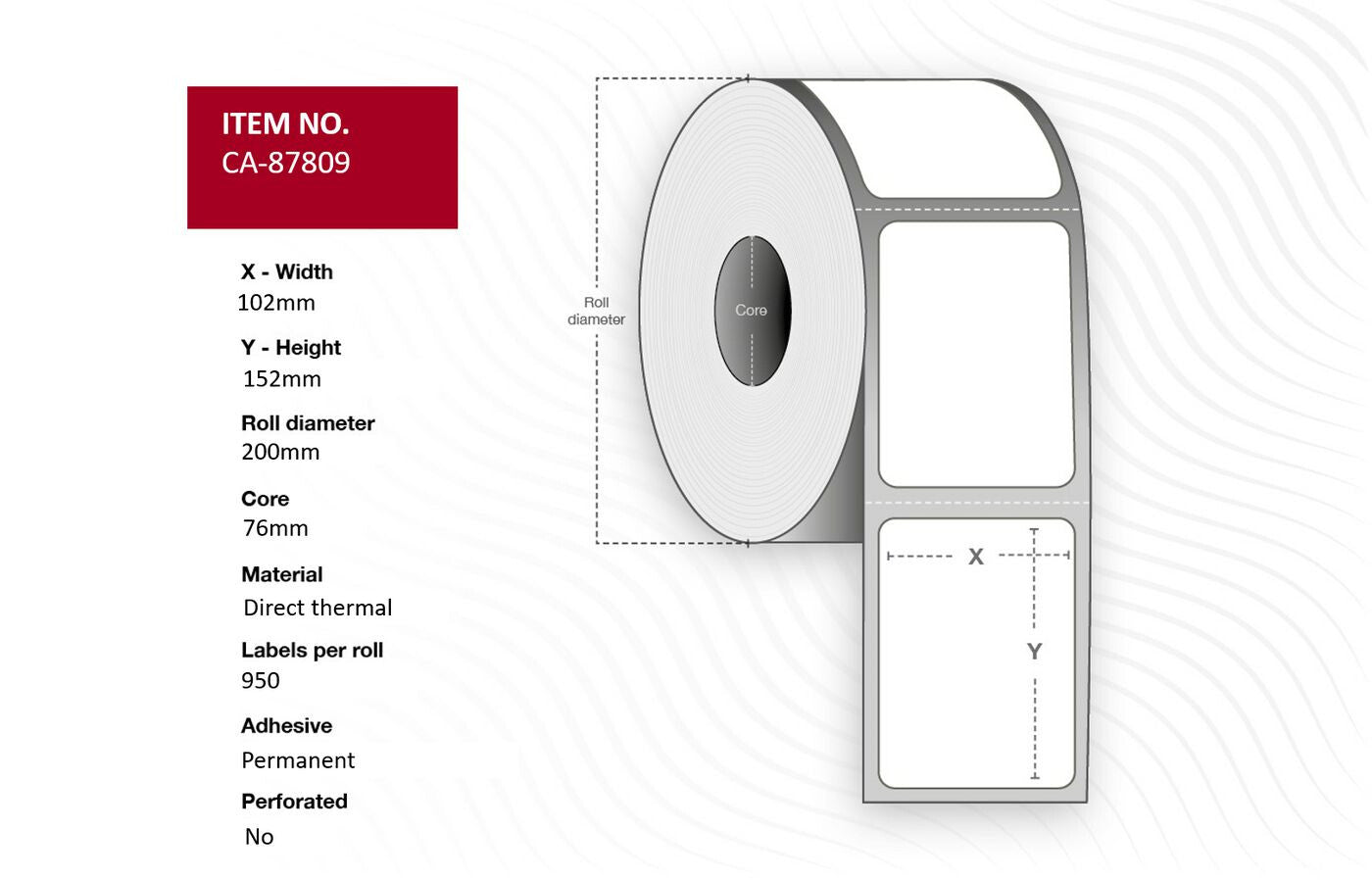 Capture CA-87809 printer label White