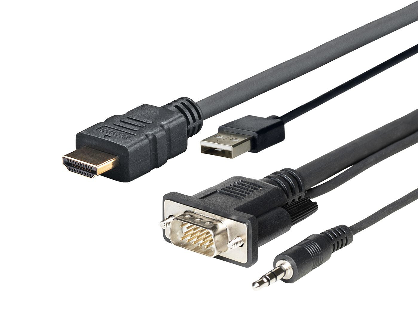 Vivolink PROHDMIMVGA1 video cable adapter 1 m HDMI + VGA (D-Sub) + USB Type-A + 3.5mm Black
