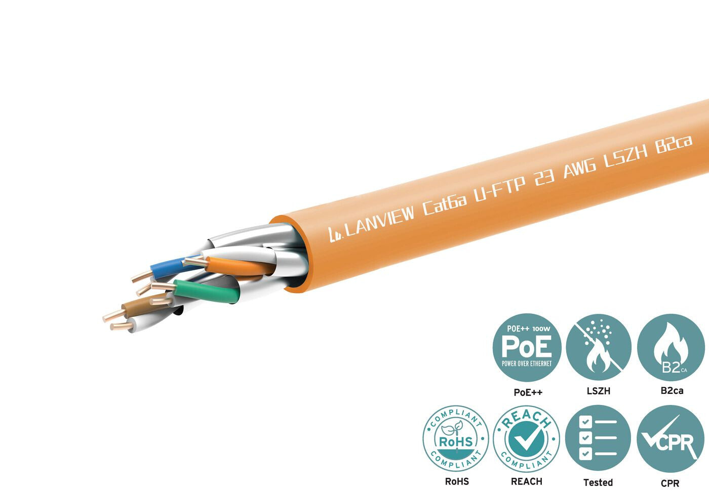 Lanview LVN122153 networking cable Orange 305 m Cat6a U/FTP (STP)