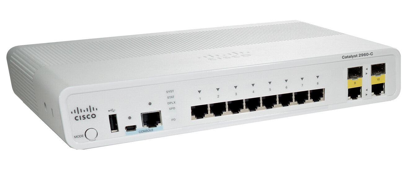 Cisco Catalyst WS-C2960C-8TC-L Managed L2 Fast Ethernet (10/100) White
