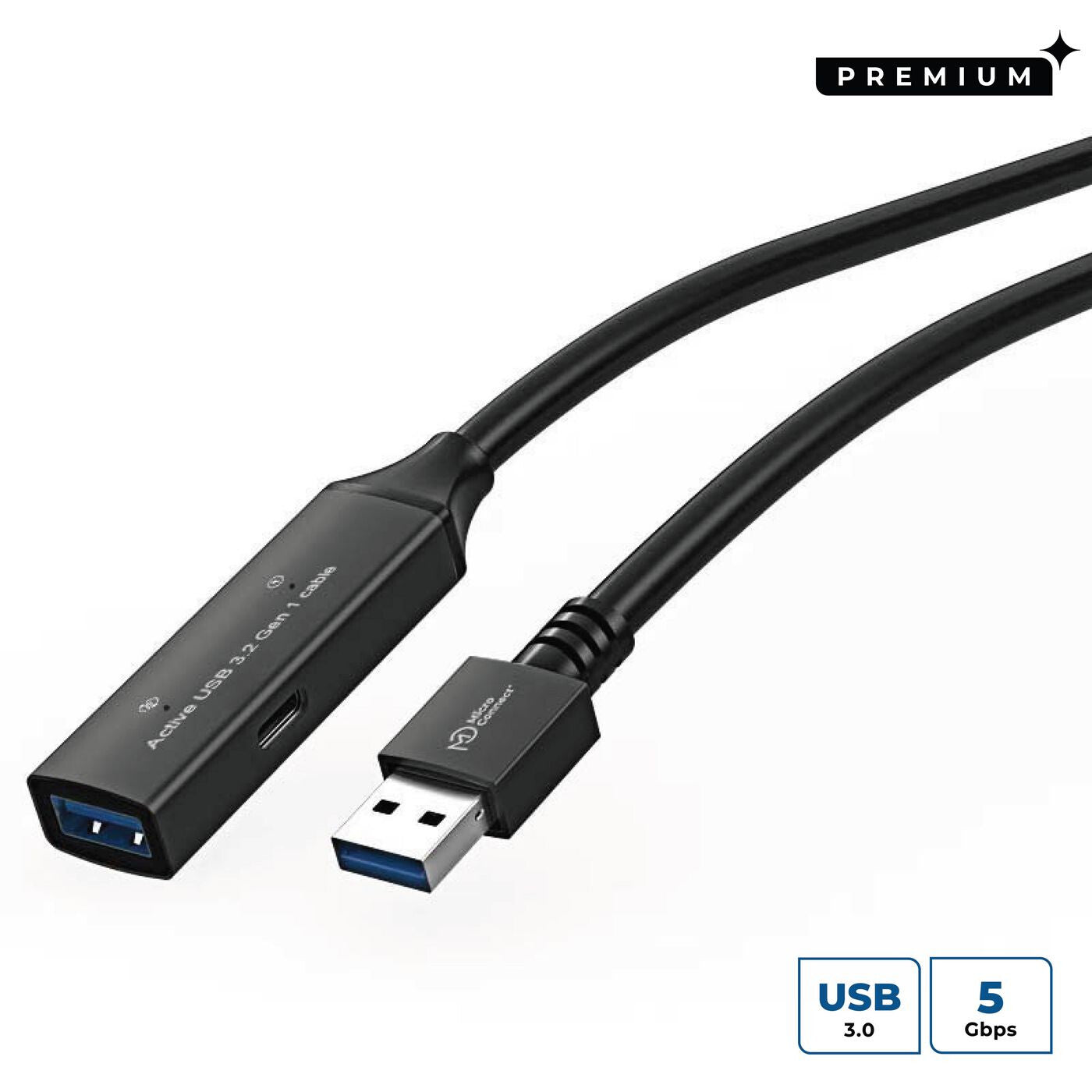 Microconnect USB3.0AAF10A USB cable USB 3.2 Gen 1 (3.1 Gen 1) 10 m USB A Black