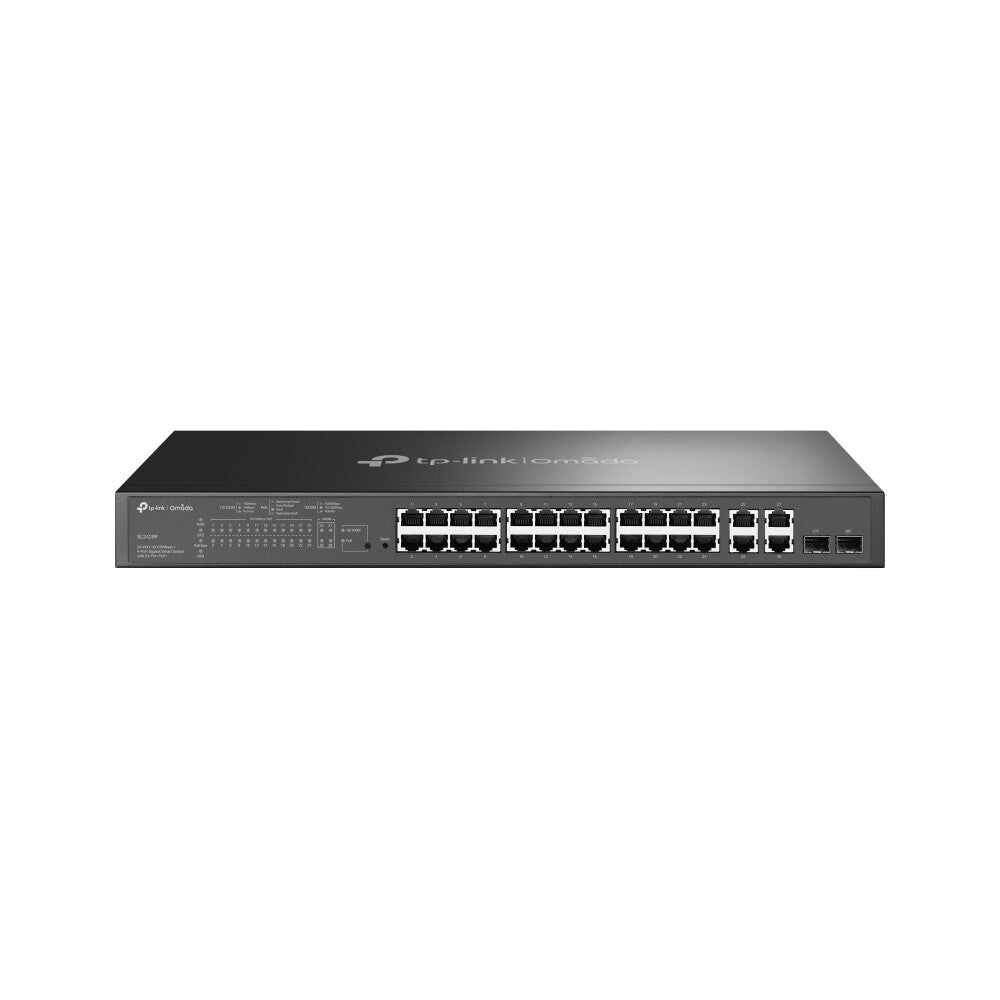 TP-Link Omada SL2428P network switch, Managed, 24-port, Power over Ethernet (PoE), black