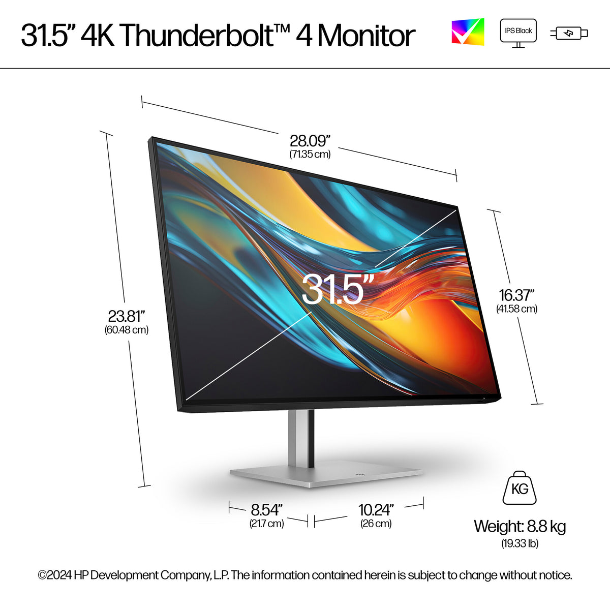 HP Series 7 Pro 31.5 inch 4K Thunderbolt 4 Monitor - 732pk PVC Free