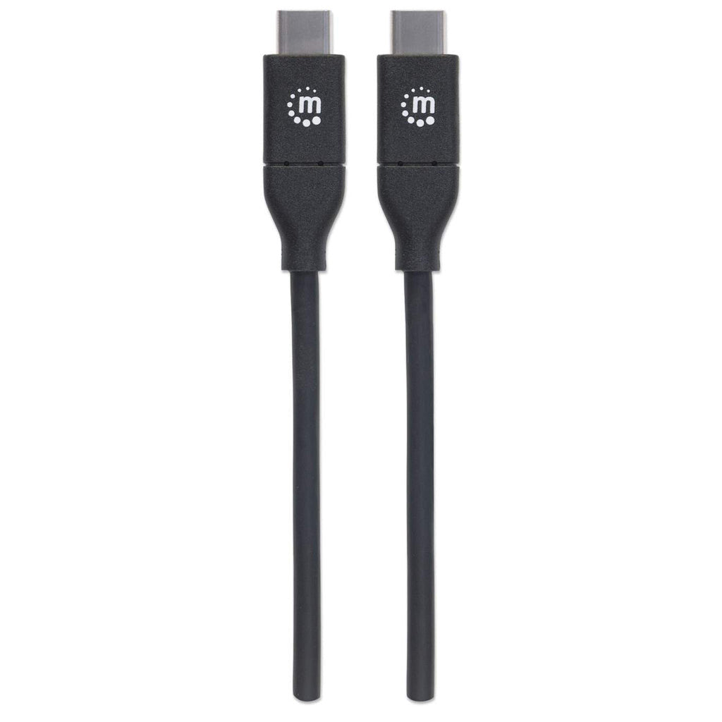 Manhattan USB-C to USB-C Cable, 2m, Male to Male, 480 Mbps (USB 2.0), 5A (super fast charging), Hi-Speed USB, Black, Lifetime Warranty, Equivalent to USB2C5C2M