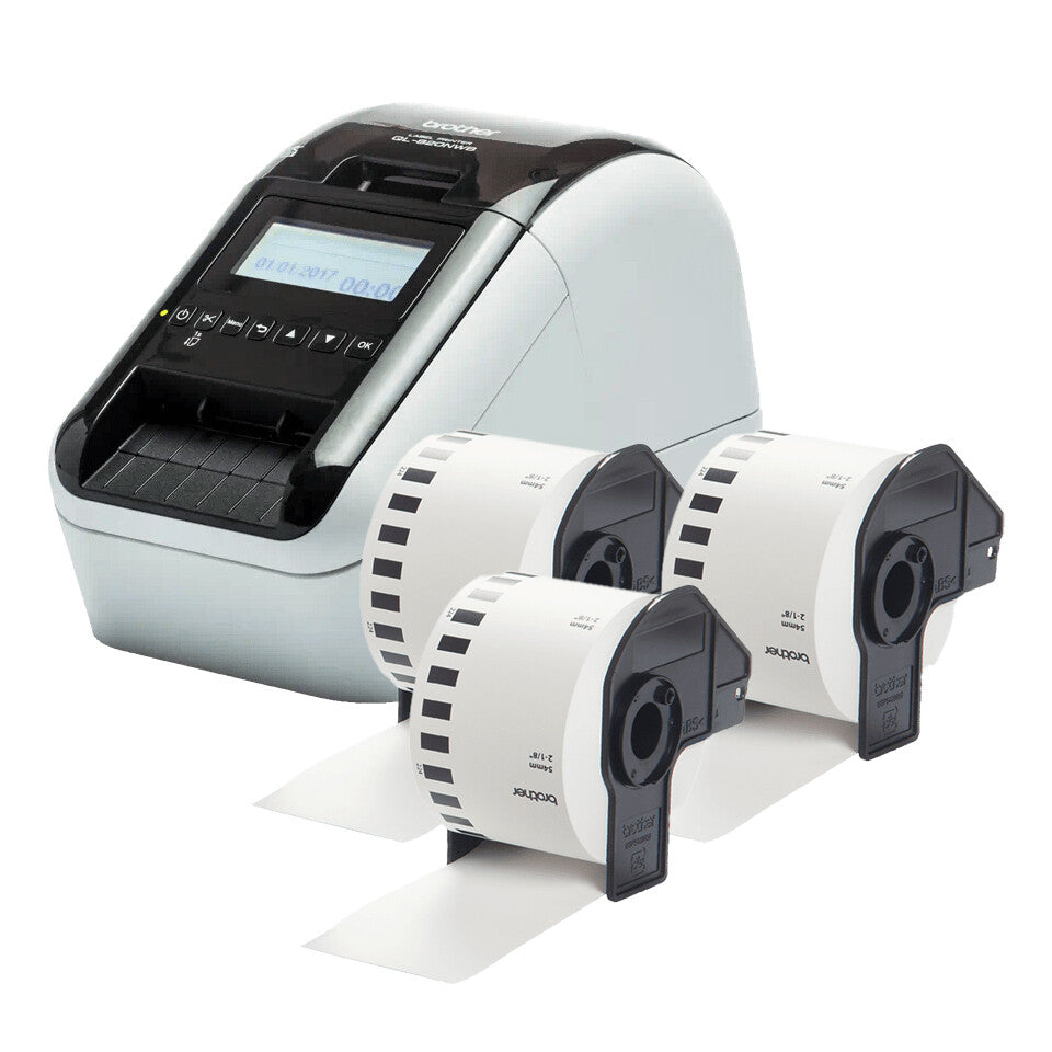 Brother QL-820NWBVMXX1 label printer Direct thermal Colour 300 x 600 DPI 176 mm/sec Wired & Wireless Ethernet LAN DK Wi-Fi Bluetooth