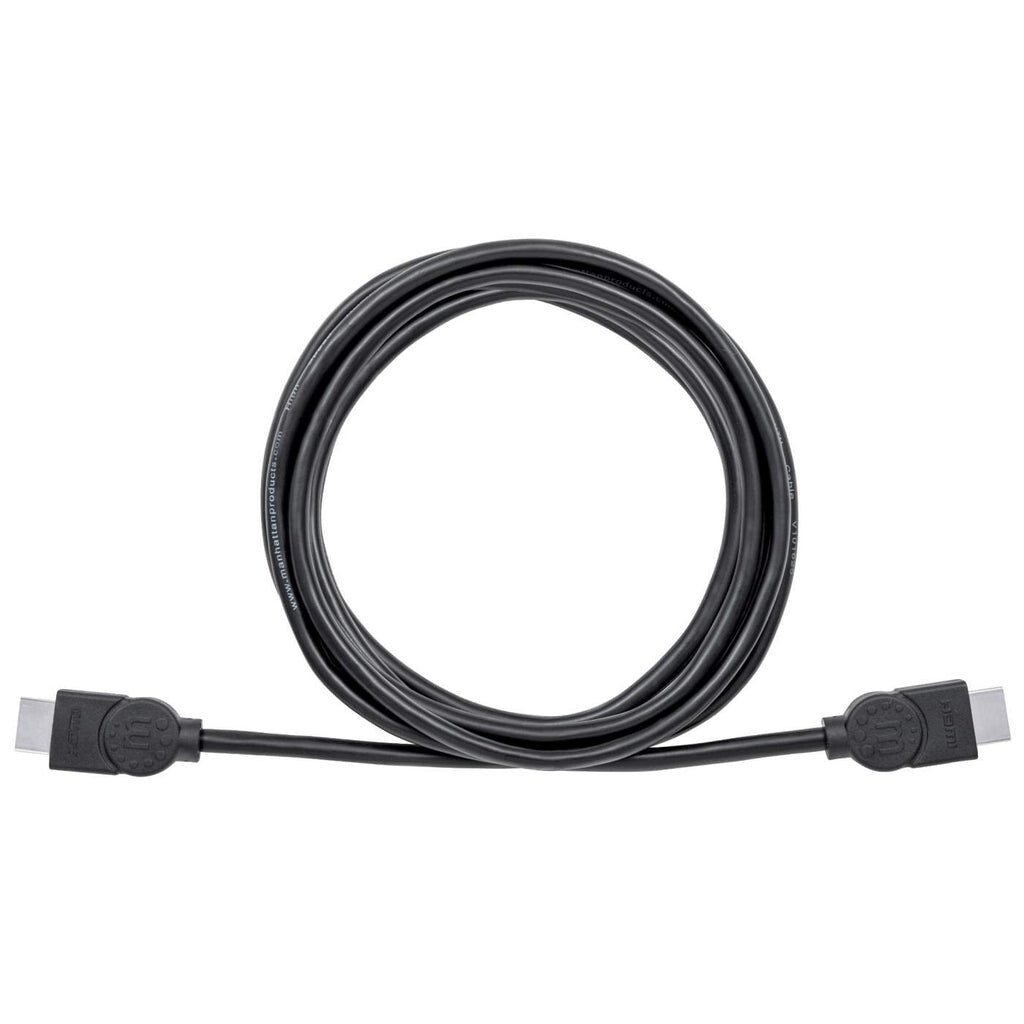 Manhattan HDMI 4K@30Hz Cable with Ethernet, 3m, Suitable for ALL 1080p/HD and majority of 4K uses (check your system 4K specification to be sure), Male to Male, Black, Ultra HD 4k x 2k, Lifetime Warranty, High Speed, Equivalent to HDMM3MHS