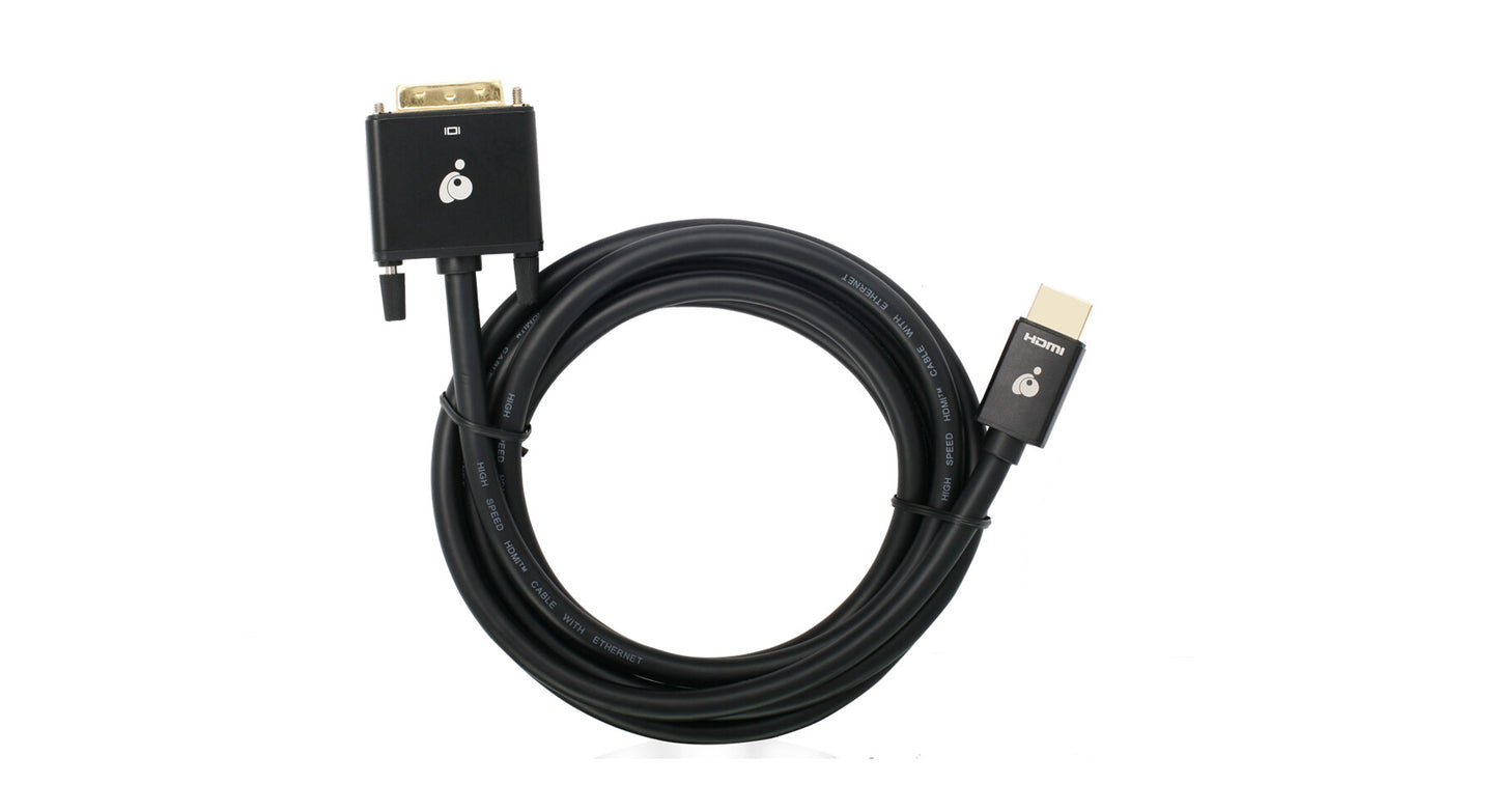 iogear GHDDVIC4K3 video cable adapter 2 m HDMI Type A (Standard) DVI-D Black