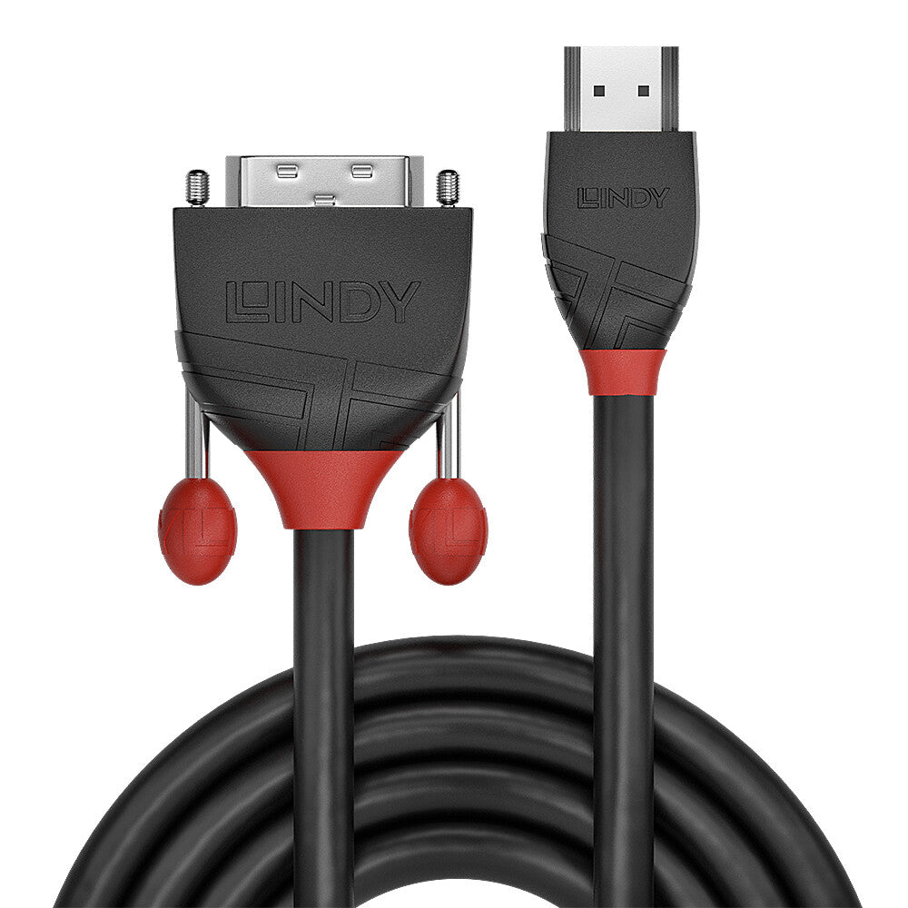 Lindy 0.5m HDMI to DVI Cable, Black Line