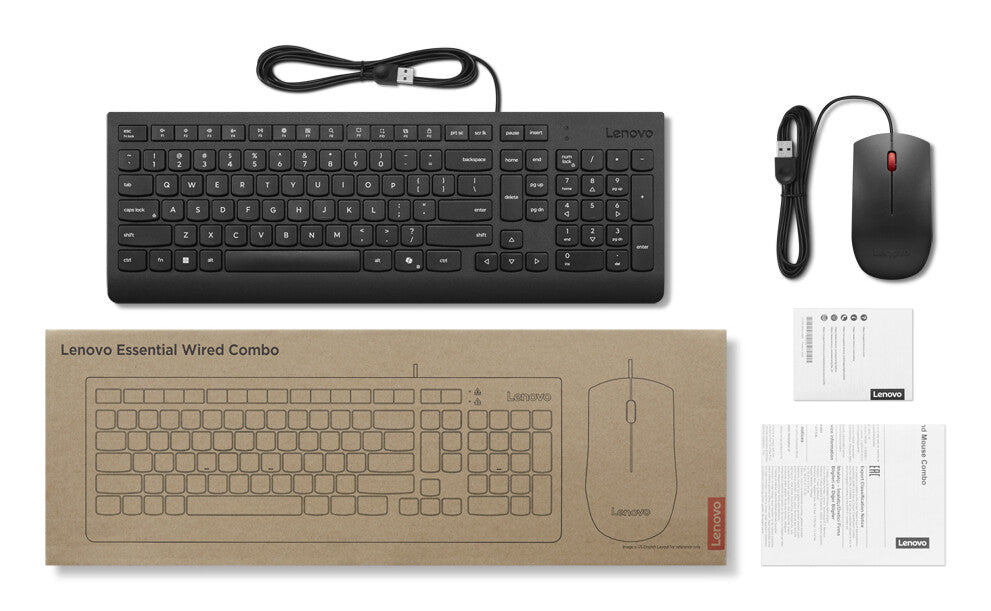 Lenovo 4X31R64414 keyboard Mouse included Universal USB German Black