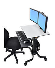Ergotron WorkFit-C, Dual Sit-Stand Black, Grey Flat panel Multimedia cart