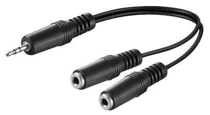 Microconnect AUDLL02 audio cable 0.2 m 3.5mm 2 x 2.5mm Black
