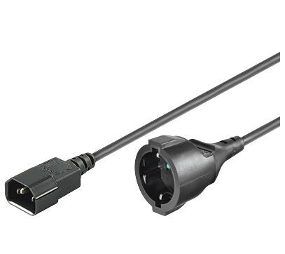Microconnect PE130100 power cable Black 1 m C14 coupler Power plug type F